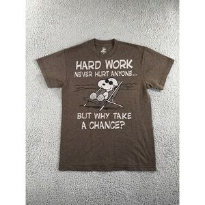 Peanuts Snoopy the‎ Dog Hard Work Never Hurt Anyone T Shirt Tee Medium